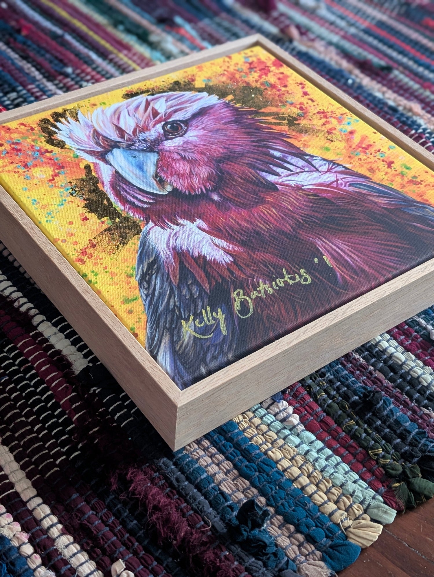 Limited edition framed embellished bird art print by Kelly Batsiokis - the perfect Christmas gift!