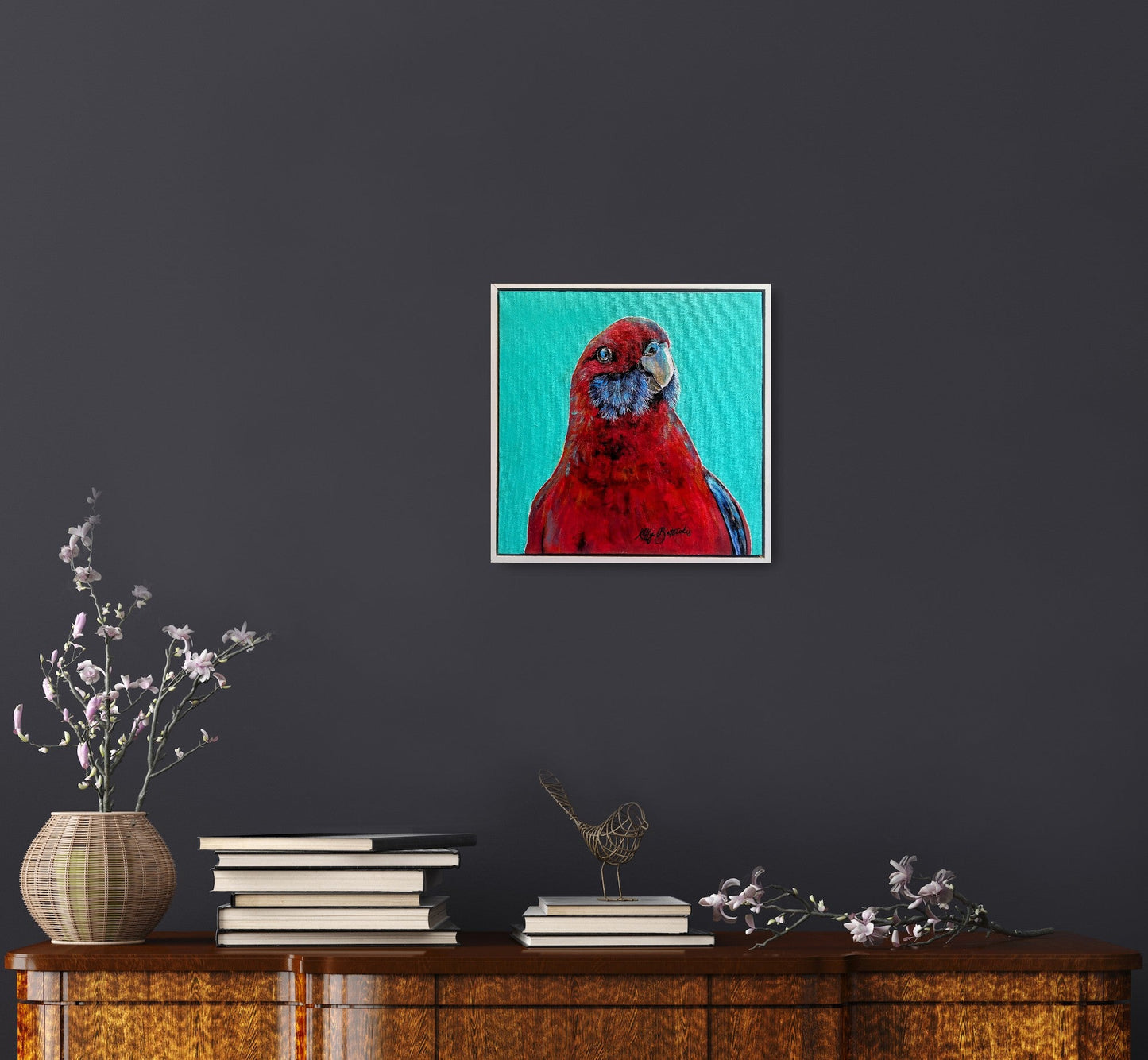 Big Red - Crimson Rosella - Kelly Batsiokis Art