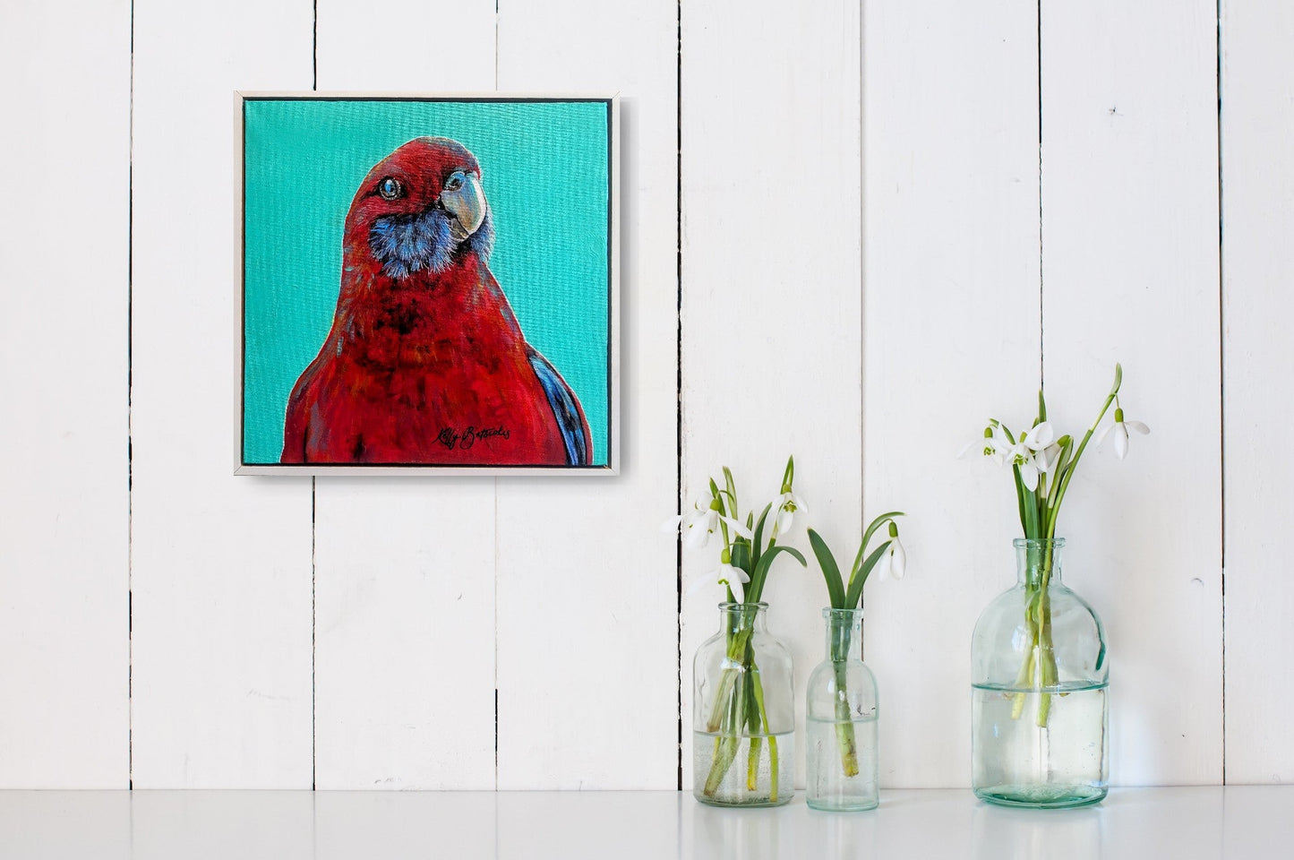 Big Red - Crimson Rosella - Kelly Batsiokis Art