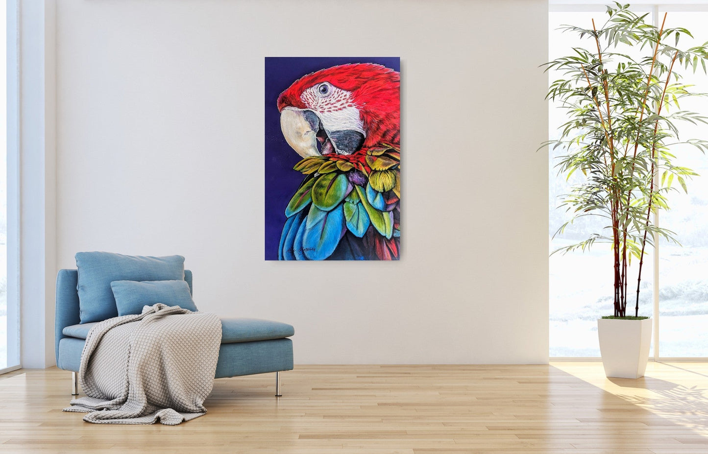 Bruno the Macaw - Kelly Batsiokis Art