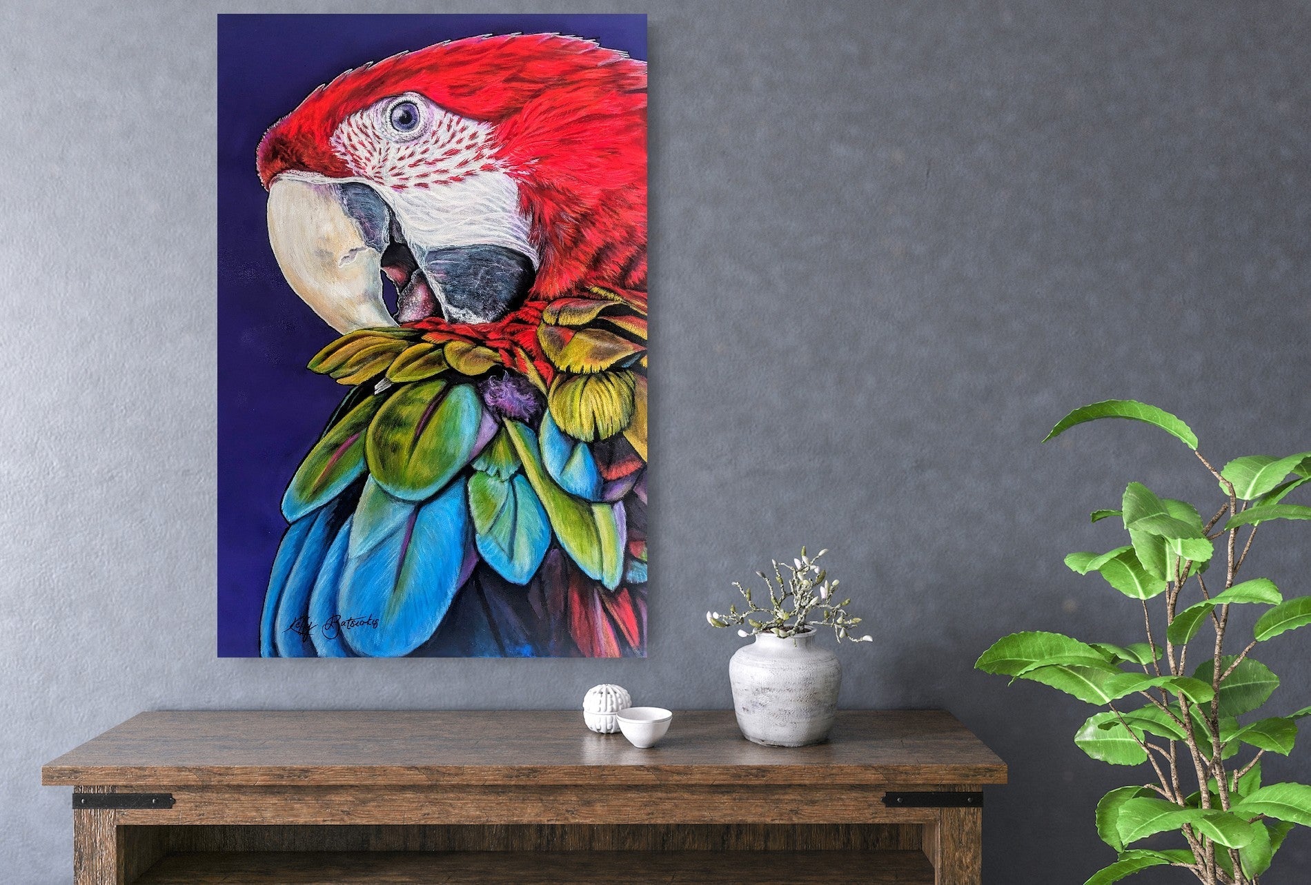 Bruno the Macaw - Kelly Batsiokis Art