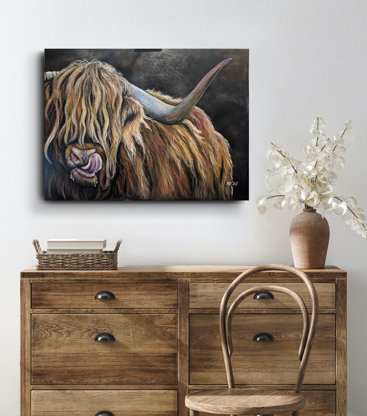 Highlander - Highland Cow - Kelly Batsiokis Art